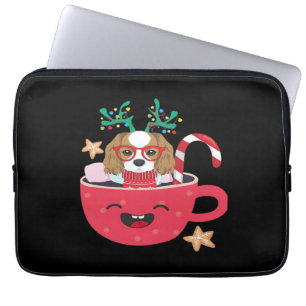 Cavalier King Charles Spaniel Teacup Xmas Holiday  Laptop Sleeve