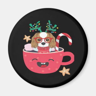 Cavalier King Charles Spaniel Teacup Xmas Holiday Magnet
