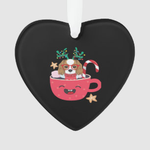 Cavalier King Charles Spaniel Teacup Xmas Holiday  Ornament