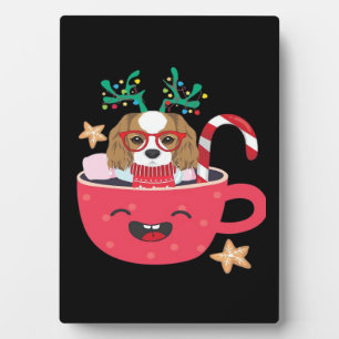 Cavalier King Charles Spaniel Teacup Xmas Holiday Plaque