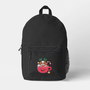 Cavalier King Charles Spaniel Teacup Xmas Holiday Printed Backpack