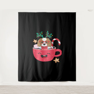 Cavalier King Charles Spaniel Teacup Xmas Holiday Tapestry