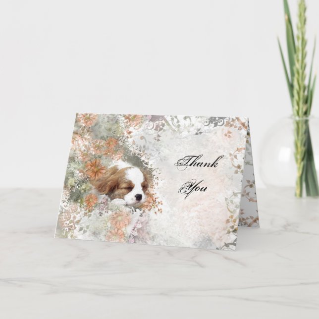 Cavalier King Charles Spaniel Thank You Card (Front)