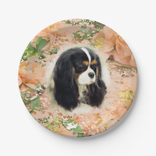 Cavalier King Charles Spaniel - Tri, Plate