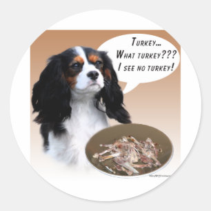 Cavalier King Charles Spaniel Turkey Classic Round Sticker