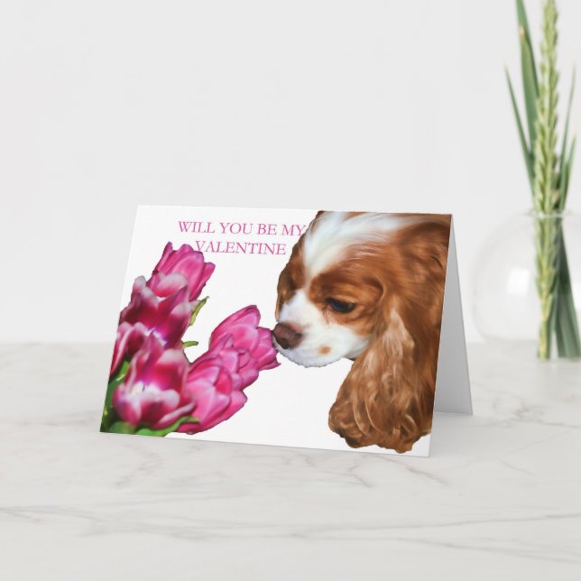 Cavalier King Charles Spaniel Valentines Card (Front)