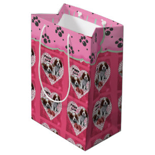Cavalier King Charles Spaniel Valentine's Day Medium Gift Bag