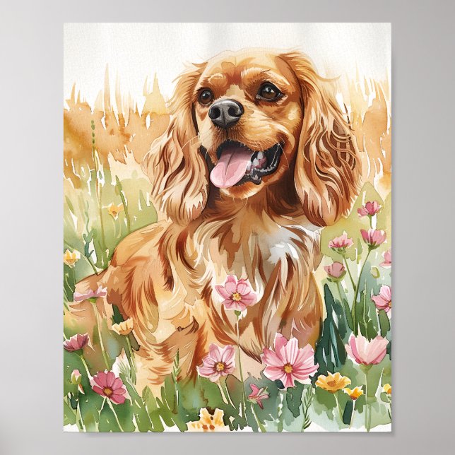 Cavalier King Charles Spaniel Wall Art Print (Front)