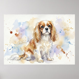 Cavalier King Charles Spaniel Watercolour Poster |