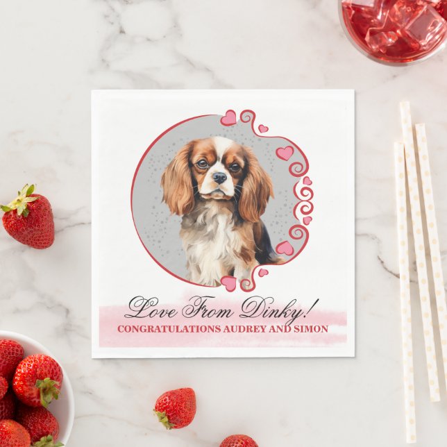 Cavalier King Charles Spaniel Wedding Napkins (Insitu)