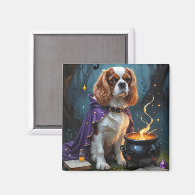 Cavalier King Charles Spaniel Whimsical Halloween  Magnet (Front/Back)