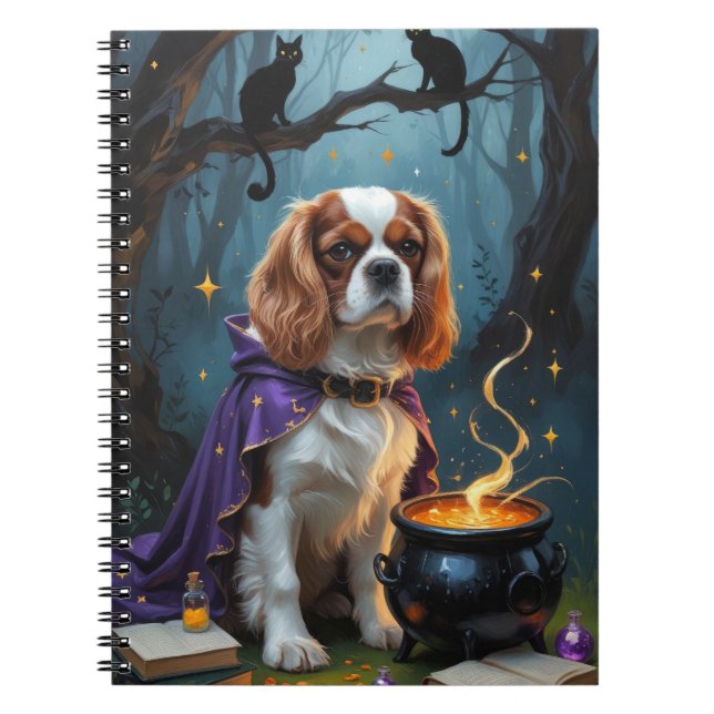Cavalier King Charles Spaniel Whimsical Halloween  Notebook (Front)