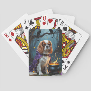 Cavalier King Charles Spaniel Whimsical Halloween Playing Cards