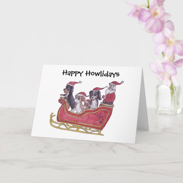 Cavalier King Charles Spaniel Winter Holiday  Card (Orchid)