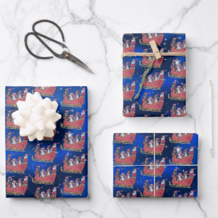 Cavalier King Charles Spaniel Winter Holiday   Wrapping Paper Sheet
