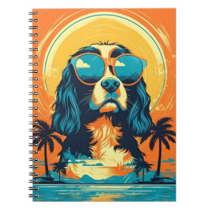 Cavalier King Charles Spaniel with sunglasses Notebook