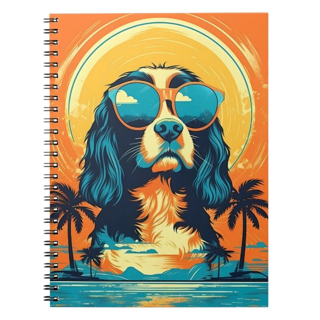 Cavalier King Charles Spaniel with sunglasses Notebook (Front)