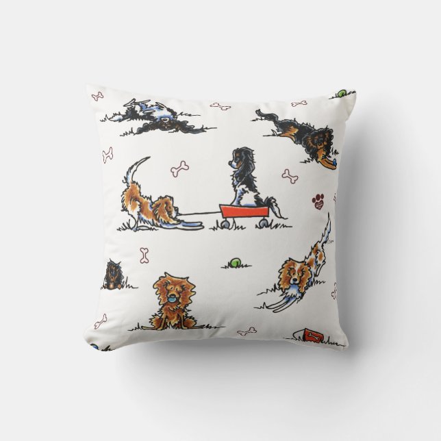 Cavalier King Charles Spaniels CKCS Doodles Cushion (Front)