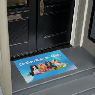 Cavalier King Charles Spaniels Make Me Happy Bath Doormat