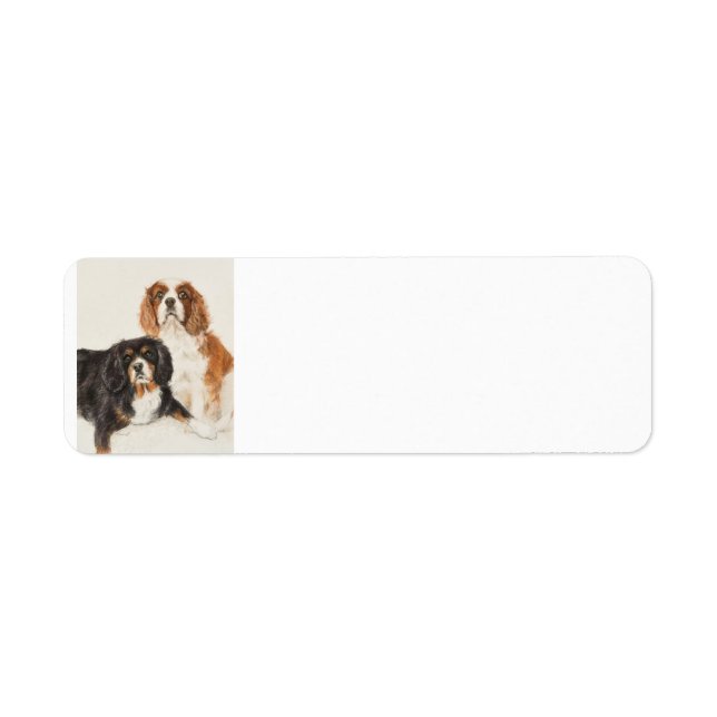Cavalier King Charles Spaniels painting Return Address Label (Front)