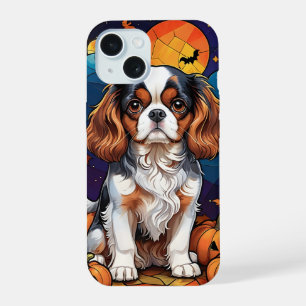 Cavalier King Charles Stained Glass Halloween iPhone 15 Case