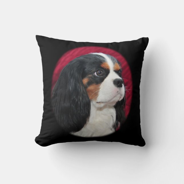 Cavalier King Charles Tri-Colour Pillow (Front)