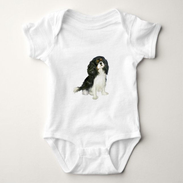 Cavalier King Charles - Tri Coloured Baby Bodysuit (Front)