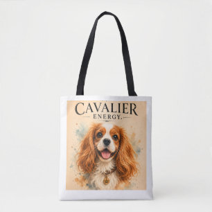 Cavalier King Charles Vintage Art Portrait Tote Bag