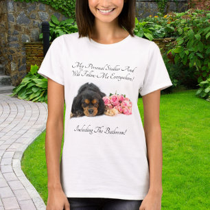 Cavalier King Charles With Roses Personal Stalker T-Shirt