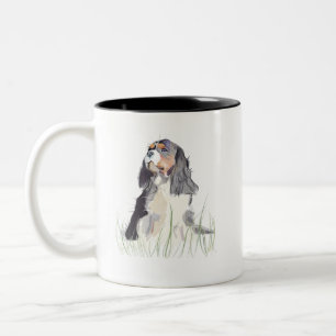 Cavalier King Coffee Mug, Dog Mom Gift Two-Tone Coffee Mug