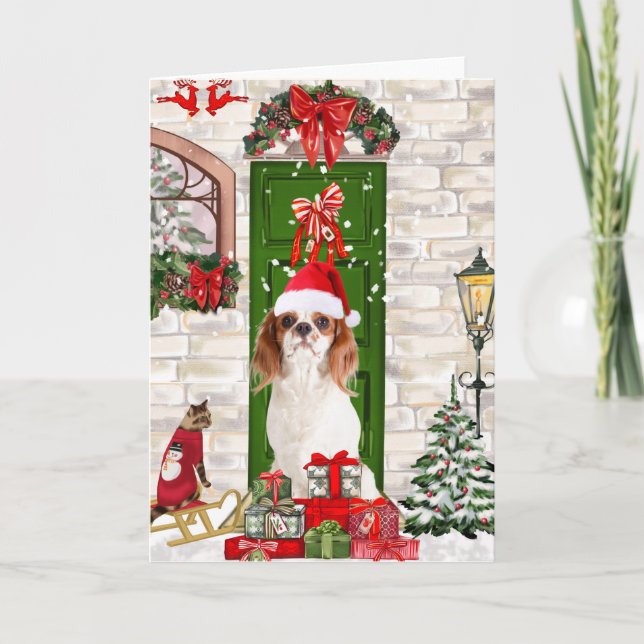 Cavalier King Dog Christmas   Card (Front)