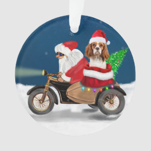 Cavalier King Dog Christmas Santa Claus  Ornament