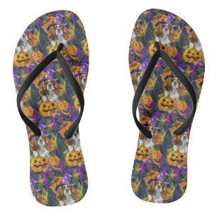 Cavalier King Dog Halloween Witch And Pumpkin Thongs