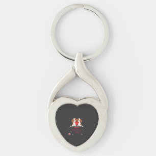 Cavalier King Dog Happy Valentines Day Floral Key Ring