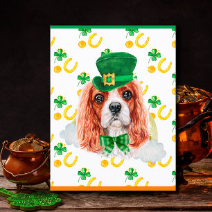 Cavalier King Dog Shamrock St. Patricks Day Holiday Postcard