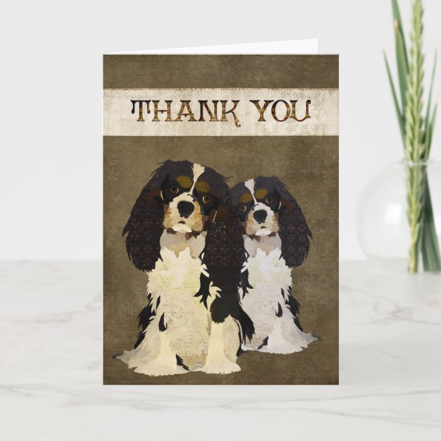 Cavalier King Dogs Thank You  Card (Front)