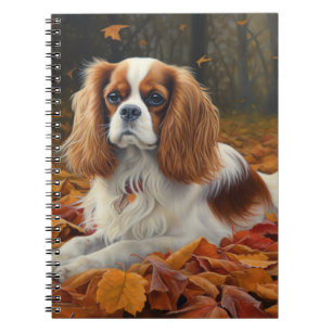 Cavalier King  in Autumn Leaves Fall Inspire  Notebook
