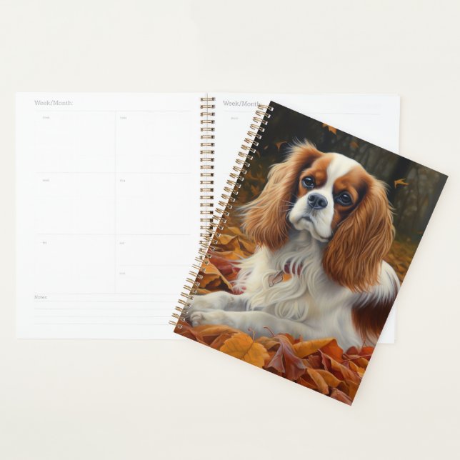 Cavalier King  in Autumn Leaves Fall Inspire  Planner (Display)
