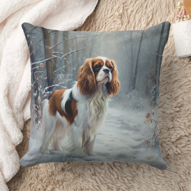 Cavalier King Let It Snow Christmas Brushed  Cushion (Blanket)