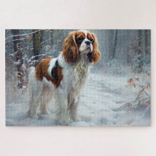 Cavalier King Let It Snow Christmas Brushed Jigsaw Puzzle