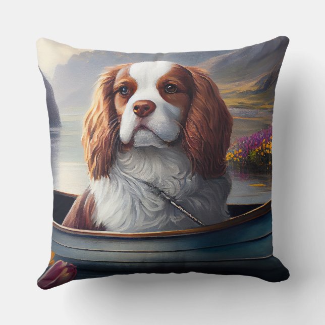 Cavalier King on a Paddle: A Scenic Adventure Cushion (Back)