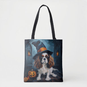 Cavalier King Pumpkins Halloween Scary Tote Bag