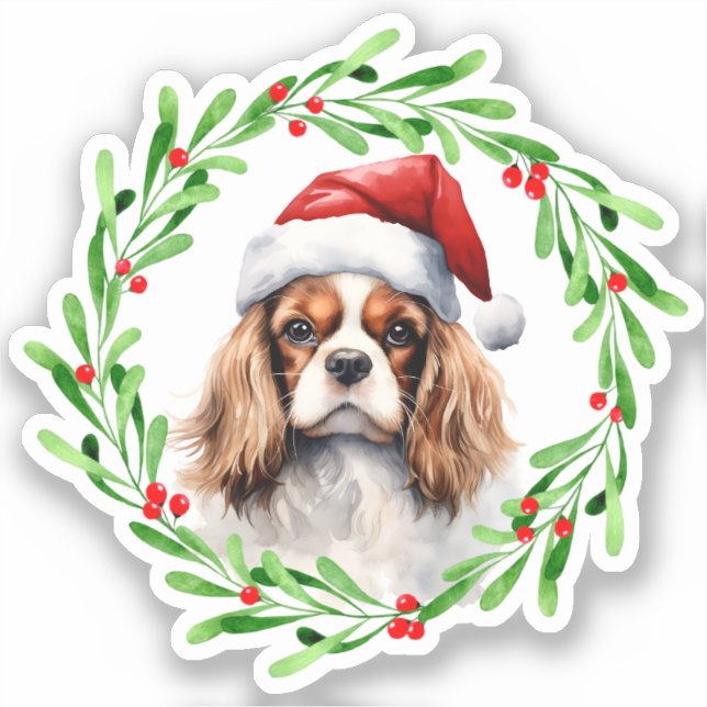 Cavalier King Spaniel Christmas Dog Vinyl (Front)