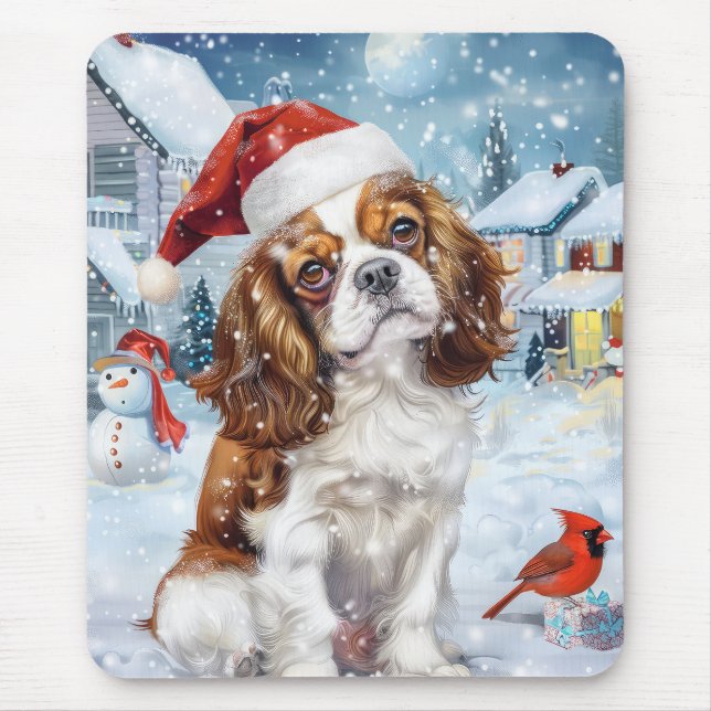 Cavalier King Winter Wonderland Christmas Joy Mouse Pad (Front)
