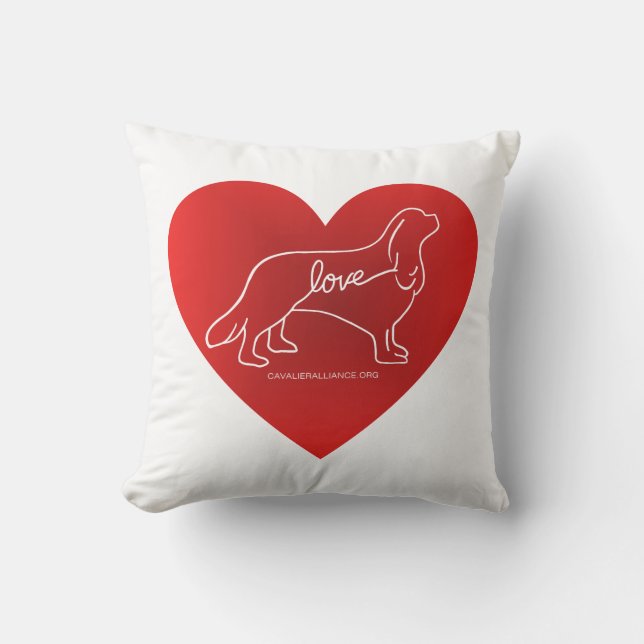 Cavalier Love Throw Pillow (Front)