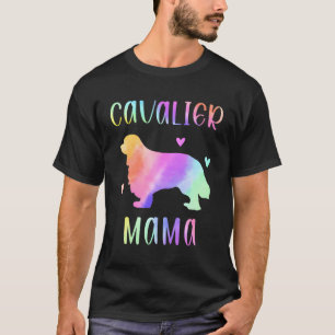 Cavalier Mama Cavie Mum Rainbow Watercolor T-Shirt