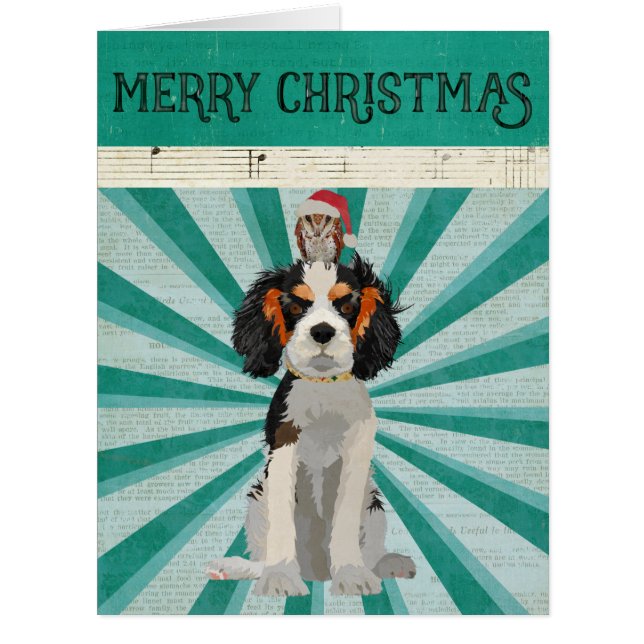 CAVALIER & OWL Christmas Card (Front)