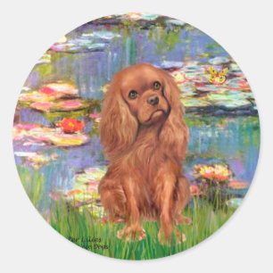 Cavalier (Ruby7) - Lilies 2 Classic Round Sticker