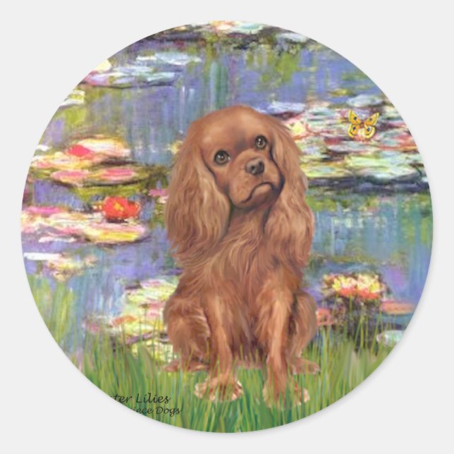 Cavalier (Ruby7) - Lilies 2 Classic Round Sticker (Front)