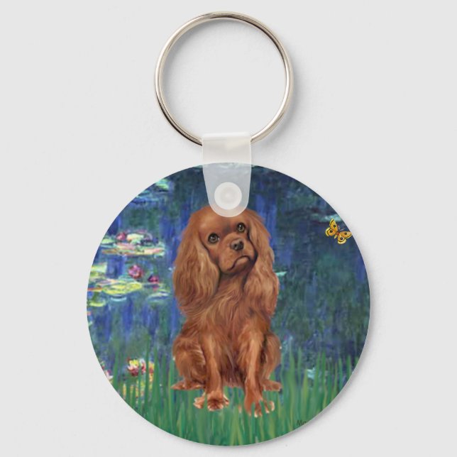 Cavalier (Ruby7) - Lilies 5 Key Ring (Front)
